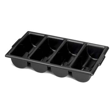 Tablecraft Products Cutlery Bin, Black, High Density Polyethylene, TableCaft 1524B