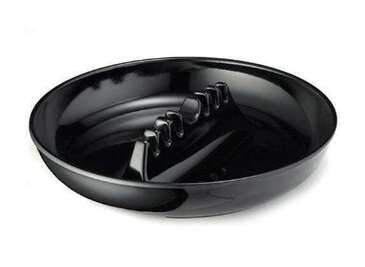 Tablecraft Products Ashtray, 7" x 1-1/2", Black, Phenolic, With Safety Island, Tablecraft 341B-1