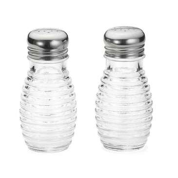 Tablecraft Products Salt & Pepper Shaker, 2 OZ, Glass, Stainless Steel Top, TableCraft BH2