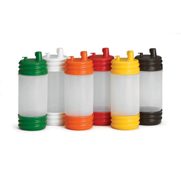 Tablecraft Products PourMaster, 1Qt, (2/Each) Assorted Color-Coded Caps, Plastic, Polyethylene, TABLECRAFT N32LPA