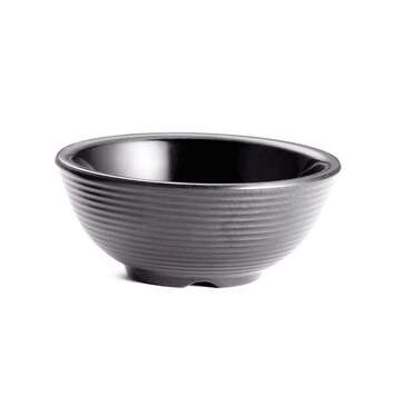 Tablecraft Products Ramekin, 2 OZ, Melamine, Black, Fluted, Ribbed,  TABLECRAFT RAM2RBK