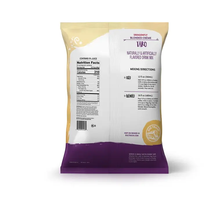 Taro Blended Creme Frappe Mix, 3.5 Lb, Big Train 20101785