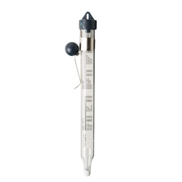 TAYLOR PRECISION PRODUCTS Tube Thermometer, 12", Black Top, Glass Tube, Taylor 3510