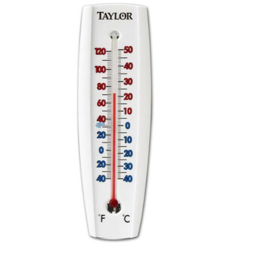 TAYLOR PRECISION PRODUCTS Window Thermometer, 7.65" X 2.37", White, Aluminum Bracket, Tayor 5154 