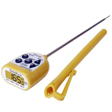 TAYLOR PRECISION PRODUCTS Probe Thermometer, 5", Yellow, Waterproof, Digital, Taylor 9878E