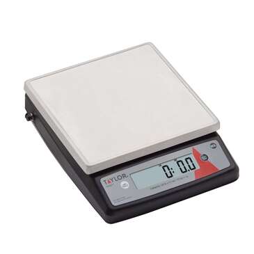 TAYLOR PRECISION PRODUCTS Portion Scale, 7.2" x 7.2", Black, Stainless Steel, Digital Portion Control, Taylor TE22FT