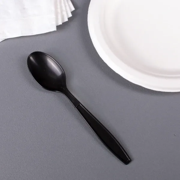 Teaspoon, Extra Heavy Weight, Black, Polypropylene, (1000/Case), Karat U2033B