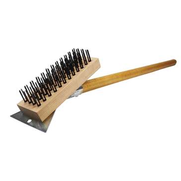 THE MALISH CORPORATION Groovy Grill Brush, 2.75", Black, Flat Wire, With Scraper, Malish GGB-STA