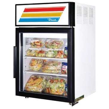 True Refrigerator, 24", Black, Stainless Steel, Countertop, Glass Door, True GDM-5 BLACK