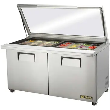 True TSSU-60-24M-B-ST-FGLID-HC Refrigerated Counter, Mega Top Sandwich / Salad Un