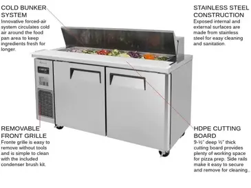 Turbo Air JST-60-N Refrigerated Counter, Sandwich / Salad Unit