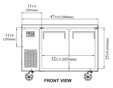 Turbo Air JUF-48S-N Freezer, Undercounter, Reach-In