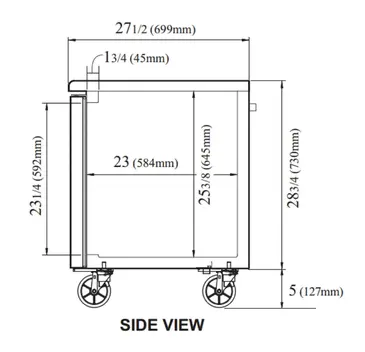 Turbo Air JUF-60-N Freezer, Undercounter, Reach-In