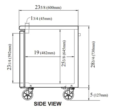 Turbo Air JUR-36S-N6 Refrigerator, Undercounter, Reach-In