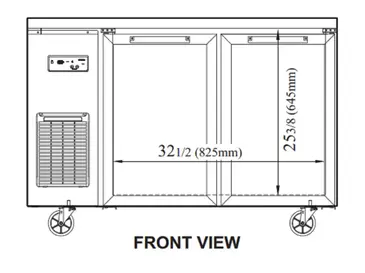 Turbo Air JUR-48-G-N Refrigerator, Undercounter, Reach-In