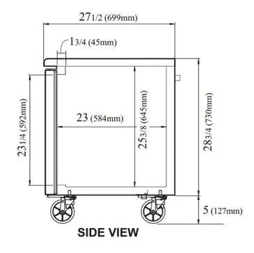 Turbo Air JUR-48-N6 Refrigerator, Undercounter, Reach-In