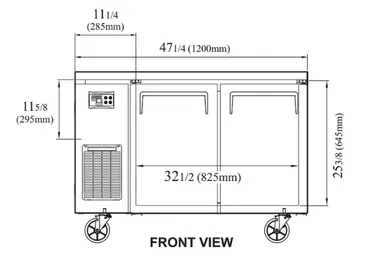 Turbo Air JUR-48S-N6 Refrigerator, Undercounter, Reach-In