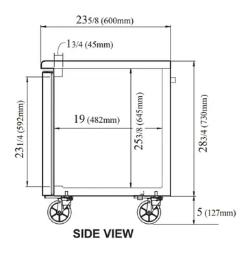 Turbo Air JUR-48S-N6 Refrigerator, Undercounter, Reach-In