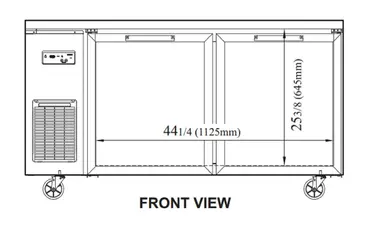 Turbo Air JUR-60-G-N Refrigerator, Undercounter, Reach-In