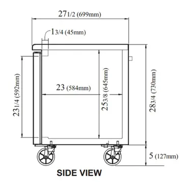 Turbo Air JUR-60-N6 Refrigerator, Undercounter, Reach-In