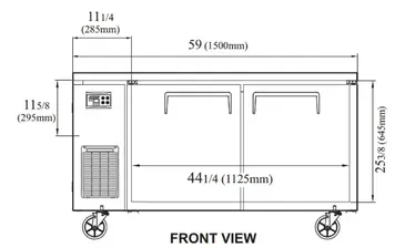 Turbo Air JUR-60S-N6 Refrigerator, Undercounter, Reach-In