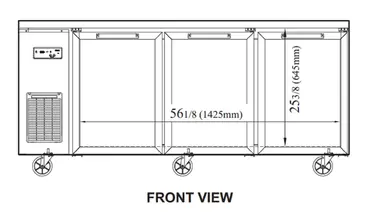 Turbo Air JUR-72-G-N Refrigerator, Undercounter, Reach-In