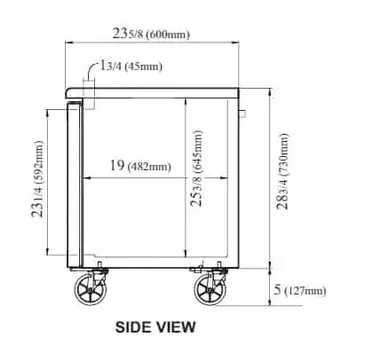 Turbo Air JUR-72S-N6 Refrigerator, Undercounter, Reach-In