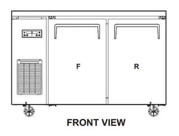 Turbo Air JURF-48-N Refrigerator Freezer, Undercounter, Reach-In