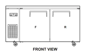 Turbo Air JURF-60-N Refrigerator Freezer, Undercounter, Reach-In