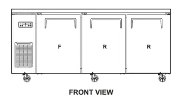 Turbo Air JURF-72-N Refrigerator Freezer, Undercounter, Reach-In