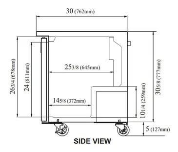 Turbo Air MUR-36-N6 Refrigerator, Undercounter, Reach-In