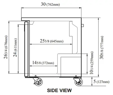 Turbo Air MUR-60-N Refrigerator, Undercounter, Reach-In