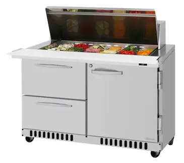 Turbo Air PST-48-18-D2R(L)-FB-N Refrigerated Counter, Mega Top Sandwich / Salad Unit