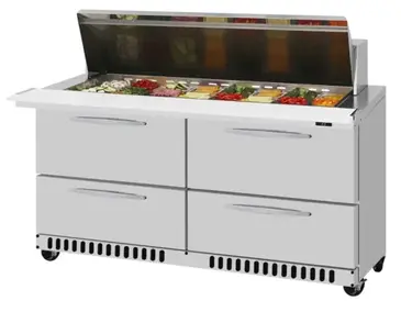 Turbo Air PST-60-24-D4-FB-N Refrigerated Counter, Mega Top Sandwich / Salad Unit
