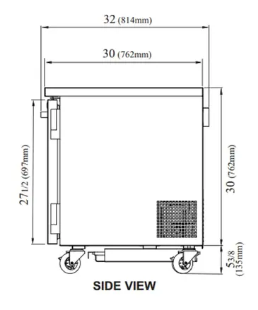 Turbo Air PUR-28-N Refrigerator, Undercounter, Reach-In