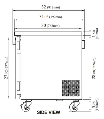 Turbo Air PUR-48-N Refrigerator, Undercounter, Reach-In