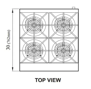 Turbo Air TAHP-24-4 Hotplate, Countertop, Gas