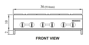 Turbo Air TAHP-36-6 Hotplate, Countertop, Gas