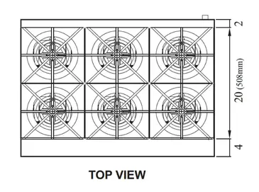 Turbo Air TAHP-36-6 Hotplate, Countertop, Gas