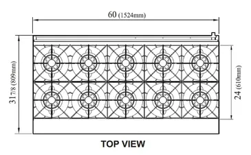 Turbo Air TAR-10 Range, 60" Restaurant, Gas