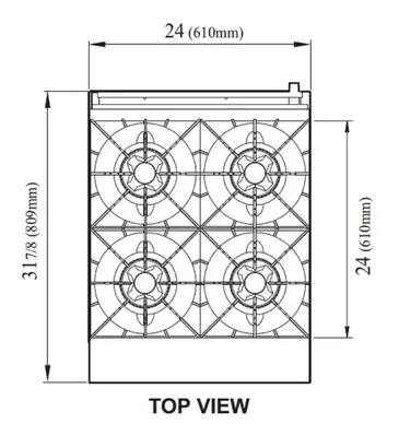 Turbo Air TAR-4 Range, 24" Restaurant, Gas