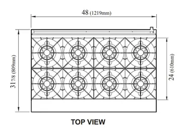 Turbo Air TAR-8 Range, 48" Restaurant, Gas