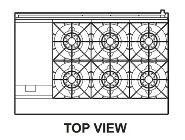 Turbo Air TARG-12G6B Range, 48" Restaurant, Gas