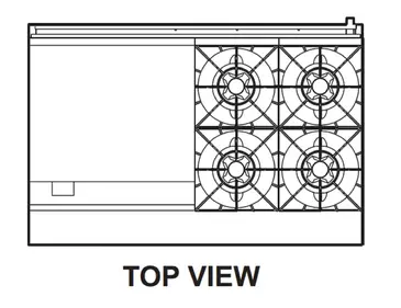 Turbo Air TARG-24G4B Range, 48" Restaurant, Gas