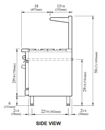 Turbo Air TARG-24G6B Range, 60" Restaurant, Gas