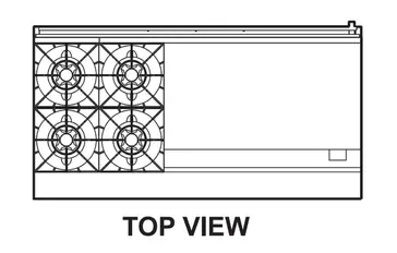 Turbo Air TARG-4B36G Range, 60" Restaurant, Gas