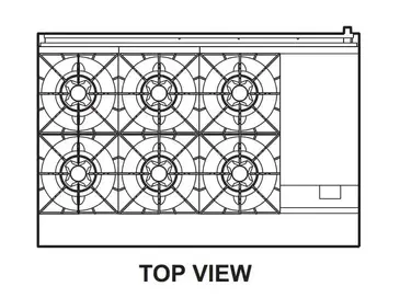 Turbo Air TARG-6B12G Range, 48" Restaurant, Gas