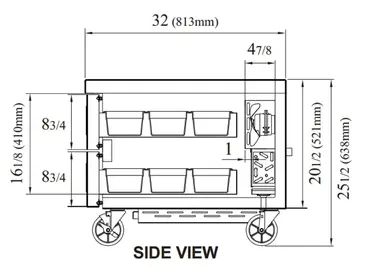 Turbo Air TCBE-36SDR-N6 Equipment Stand, Refrigerated Base