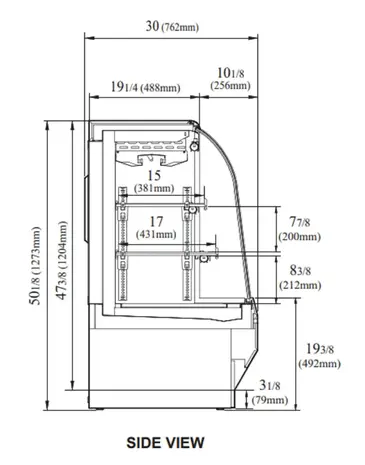 Turbo Air TCDD-36H-W(B)-N Display Case, Refrigerated Deli
