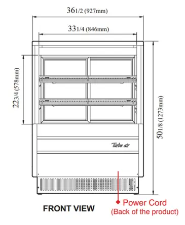 Turbo Air TCGB-36DR-W(B) Display Case, Non-Refrigerated Bakery